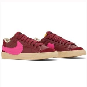 Nike Red and Pink Sneakers Classic Low-Top Design